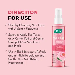 joy Revivify Pink Rose Toner, Refreshing & Hydrating with Hazel & Peppermint Men & Women image 5