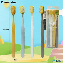 funblast Tooth Brush Set, Tooth Brush Combo Pack of - 4 for Kids & Adults, Extra Soft Bri Ultra Soft Toothbrush image 2