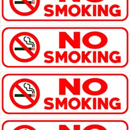 shubhfly 24 cm No Smoking Sticker Sign Size 24x8 CM Pack of 4 Pcs Self Adhesive Sticker-picture-10