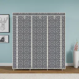 mezire 8 Shelf Foldable Collapsible Wardrobe Storage Organizer Almirah Cloth Rack PP Collapsible Wardrobe image 3