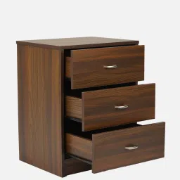 nilkamal Torrie Bedside Table in Classic Walnut Finish with Drawers image 4
