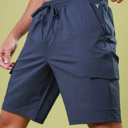 technosport Solid Men Grey Cargo Shorts image 4
