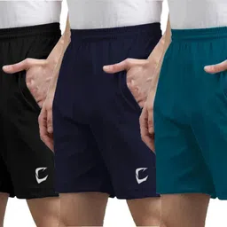 cravven Pack of 3 Solid Men Multicolor Sports Shorts image 1