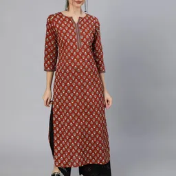markhya wala Women Printed Cotton Rayon Straight Kurta-picture-18