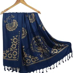 ogs Printed, Graphic Print Rayon Women Blue Fancy Scarf, Stole-picture-16