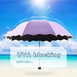 thrivanta Umbrella Unisex Changing Secret Blossoms Occur with Water Magic Print 3 Fold Umbrella for UV, Sun and Rain,Newest Layer Umbrella with Bottle Cover Umbrella for UV Protection & Rain Umbrella image 4