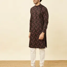 manyavar Men Printed Cotton Blend Straight Kurta image 2