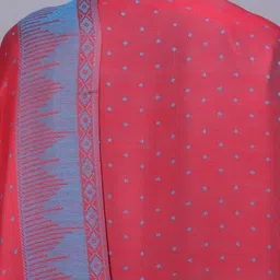 fukuso Printed Viscose Women Red, Blue Stole image 4