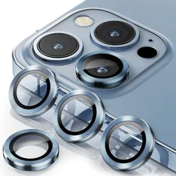 CASENED Camera Lens Protector for iPhone 13 Pro / iPhone 13 Pro Max Metal Rings Back Camera Lens Protector | Anti Scratch | HD Tempered Glass Metal Camera Screen Protector Black-picture-22