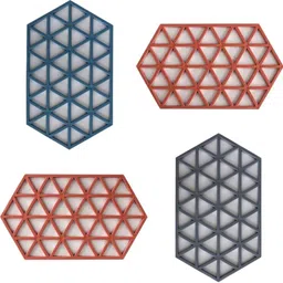 henij Silicone Trivets Mat, Dishwasher Safe, Non-Slip Mat (Random Pattern & Color Polyvinyl Chloride Trivet-picture-13