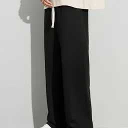 warcourt Men Loose Fit Black Cotton Blend Trousers image 3