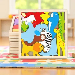 vhd Multicolor Wooden Animal Puzzle – Fun & Educational Toy for Kids W130-picture-40