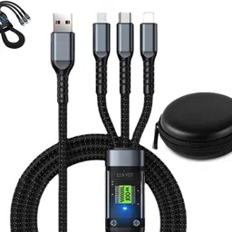POZUB 3in1 100W USB Cable Fast Data Transparent Luminous Charging Cable LED Indicator Charging Pad-picture-18