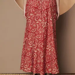 zwerlon Women Printed A-line Red Skirt image 2