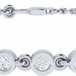 Diamtrendz Jewels Bezel Set BIS Hallmarked Pure Gold White Gold 14kt Cubic Zirconia Bracelet-image-30