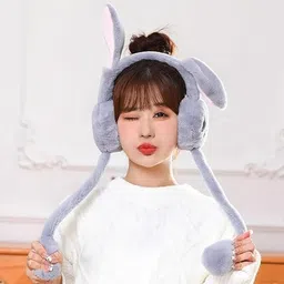 empoison Cute Rabbit Bunny Design Soft Foldable Ear Moving Earmuff for Girls & Kids Ear Muff image 4
