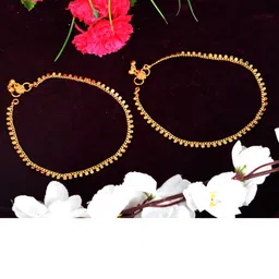 MEENAZ Gold-Plated Brass Anklets-image-78