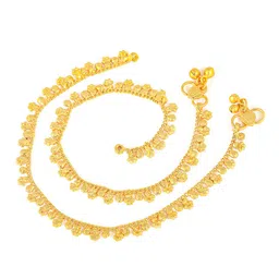 MEENAZ Set Of 2 Gold-Plated & Beaded Anklets image 3