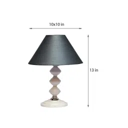Grey Shade Table Lamp With Metal Base By Foziq image 3