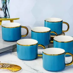 roxx Porcelain Coffee/Tea Gold Design Mug Set of 6pcs image 1