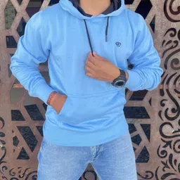 we perfect Men Full Sleeve Solid Hooded Sweatshirt image 4