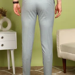 cyphus premium Men Slim Fit Grey Lycra Blend Trousers image 2
