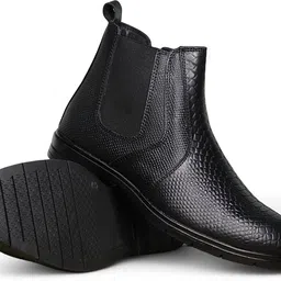 meesa shoppe Men’s Leather Boots – Stylish, Durable & Comfortable Casual Footwear Boots For Men image 2