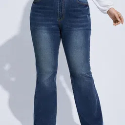 Women Regular Mid Rise Dark Blue Jeans-image-39