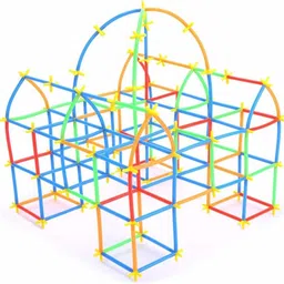 aexoniz toys Plastic Straws Puzzle Building Blocks Toy Set for 3-8 Years Old Kids Boys & Girls ( 90+ Piece ) image 5