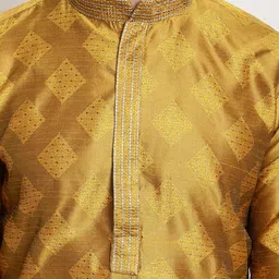 SOJANYA Geometric Woven Design Jacquard Silk Kurta With Churidar image 2