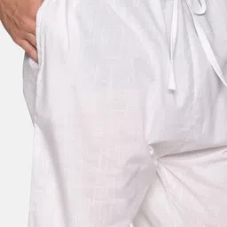 Sethukrishna Men Maroon Solid Angrakha Pure Cotton Kurta with Churidar image 3