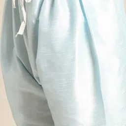 SOJANYA Men Blue Ethnic Motifs Kurta with Churidar image 4