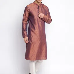 here&now x sanwara Sanwara Men Purple Regular Kurta with Churidar image 4