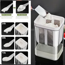 dreamy delights Yogurt & Curd Strainer – 1100ml Greek Yogurt Maker with Mesh Bag & Lid Strainer image 3