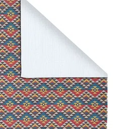 Mona B White & Red Printed Vintage Cotton Anti-Skid Dhurrie image 4