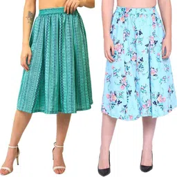 manat diva Women Printed A-line Multicolor Skirt-picture-29