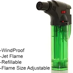 ala flame Kitchen Blow Torch,Chef Cooking Butane Torch Lighter Mini Craft Blowtorch Refillable Adjustable Flame Safety Lock for /Baking/BBQ/DIY Soldering Pocket Lighter image 2