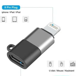 UBRONIK Grey USB-C to Lightning Audio Adapter for iPhone | Mic Support | OTG Converter Phone Converter image 3