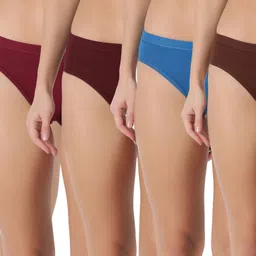 dollar Pack of 5 Lehar Super Combed Cotton Plain Solid Women Hipster Multicolor Panty-picture-16