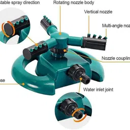 jpdsrn 3 Arm 360° Sector Rotating Water Sprinkler Garden Pipe_123 250 L Tank Sprayer image 3