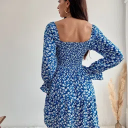 honky tonky Women Fit and Flare Blue Above Knee/Mid Thigh Length Dress image 4