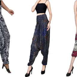 fusfus Printed Rayon, Cotton Women Harem Pants-picture-27