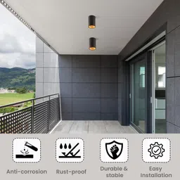 hybrix LED (6 Watt) Rose Gold Indoor/Outdoor Surface Drum/Cylinder Light, Warm White, 1 Downlighter Ceiling Light Ceiling Lamp image 2