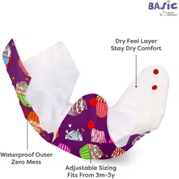 superbottoms Basic Assorted Cloth Diaper For Baby Reduces Rash With Quick Dry Pad/Insert image 3