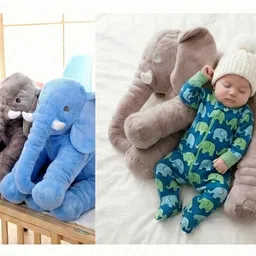 skm Premium Quality Baby Plush Soft Pillow Toy Animal Elephant - 45 cm image 3