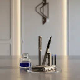 ''Metalic''or ''Aero'' style pen fountain pen set -with - 2 ink refil Fountain Pen-image-17