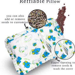 fenzi kids 100% Cotton Musturd Seed Pillow For NewBorn Babies Perfect Head Shape Rai Pillow Mustard Seeds Abstract Baby Pillow Pack of 1 image 2