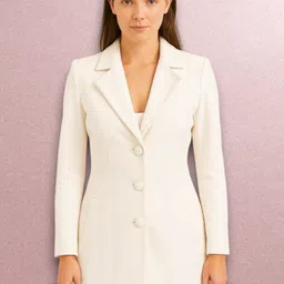 pepzo Women Solid Double Breasted Casual Blazer image 1