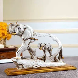 the artment Fengshui Golden Elephant Resin Figurine image 1