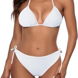 swibona Self Design Women Bikini White Swimsuit-picture-24